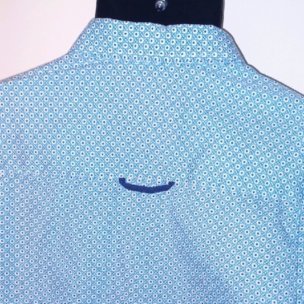 Raging Bull Men's Casual Blue Patterned Slim Fit Shirt, L - Picture 8 of 8